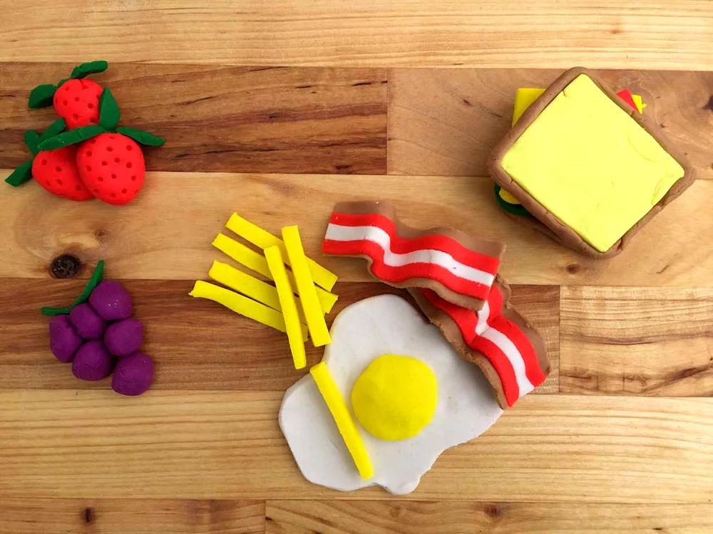 Food from plasticine for kids