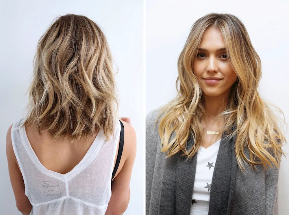 Brownout effect colouring. Burnout effect on brown hair