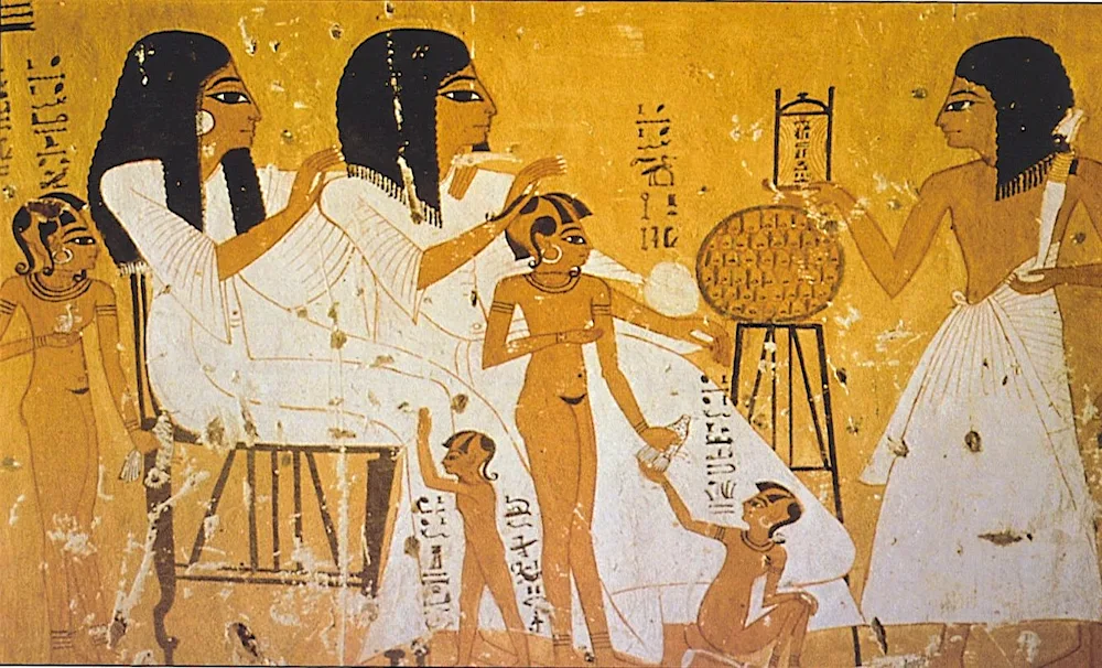 Egyptian pharaoh frescoes