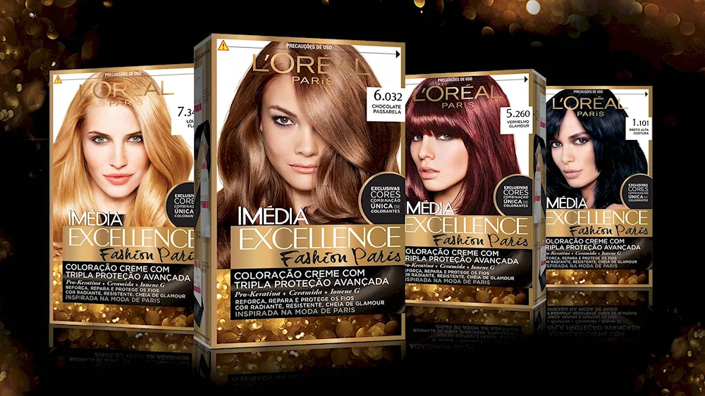 Exelense loreal hair dye palette tone 7