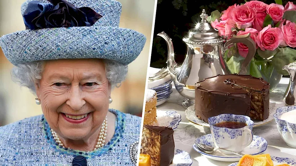 Elizabeth Queen of England drinking tea