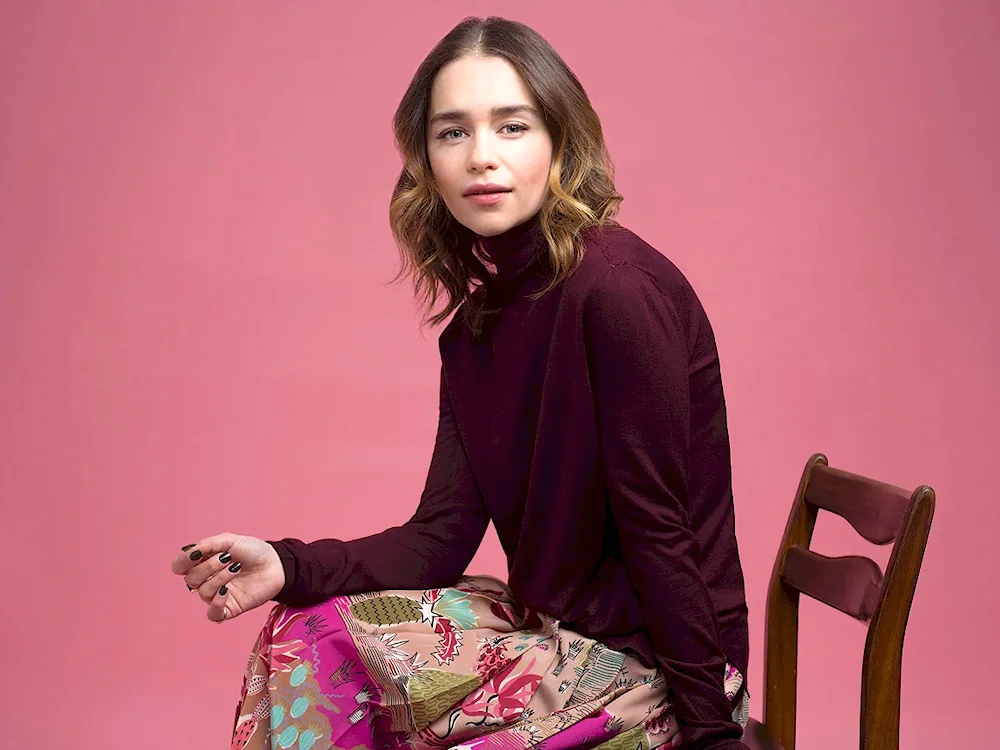 Emilia Clarke with dark hair