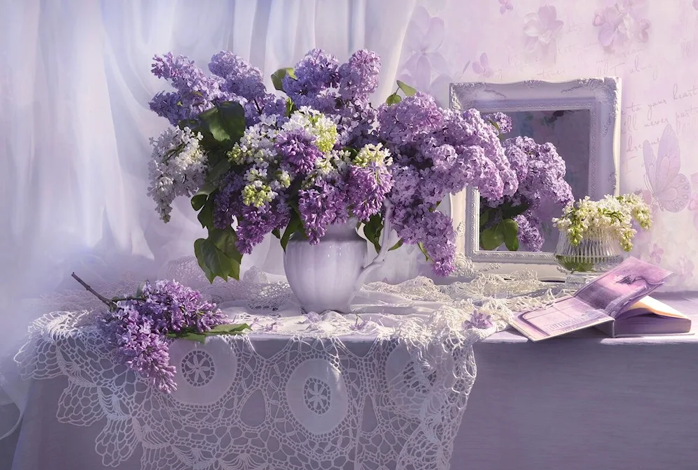 Emma Molved still life with lilacs