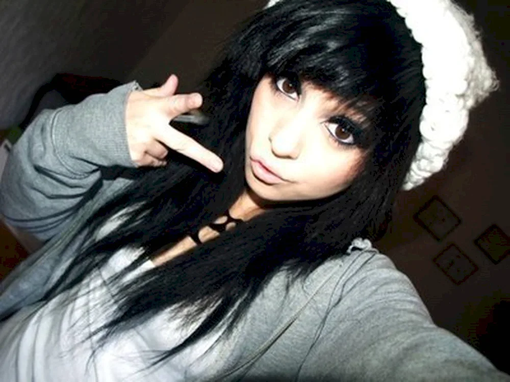 Emo with black hair