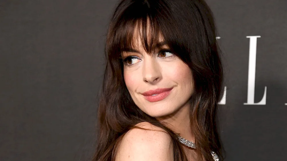 Anne Hathaway with bangs