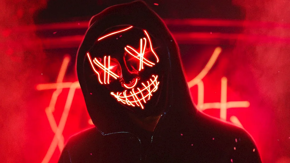 Anonymous Neon Mask Masque