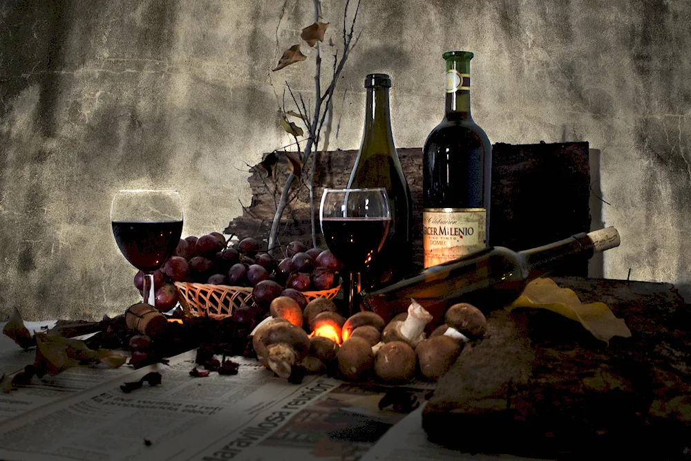 Wine Still Life in the Kitchen