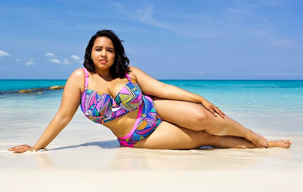 Ashley Graham swimming costume ad