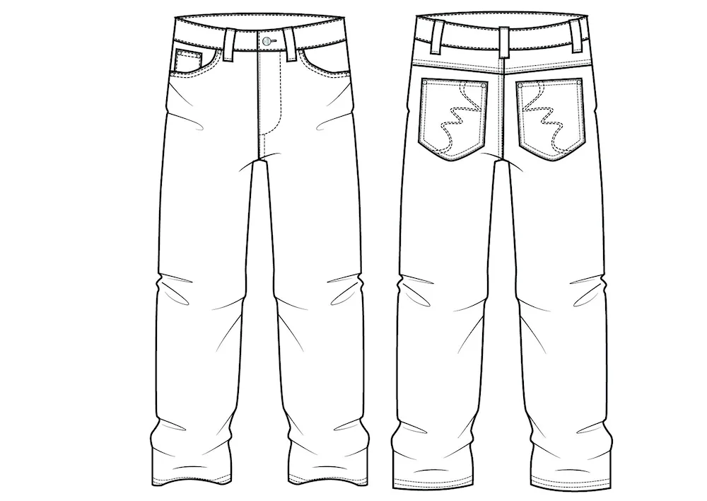 Men's jeans sketch