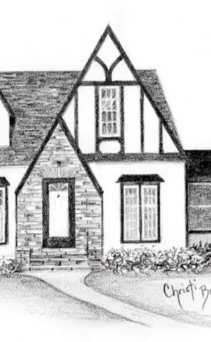 House sketches in pencil