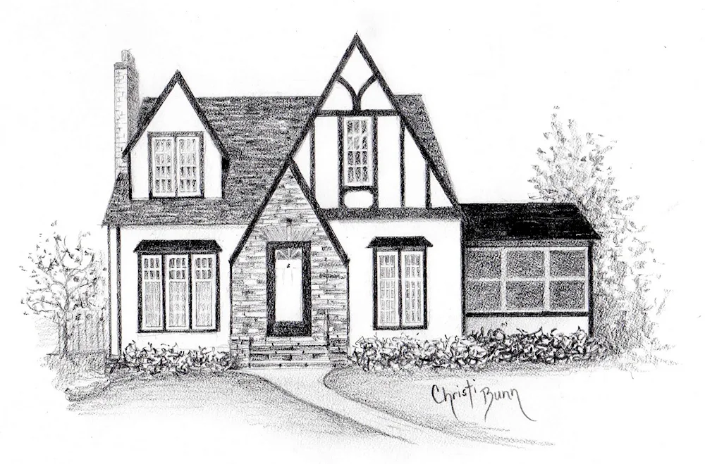 House sketches in pencil