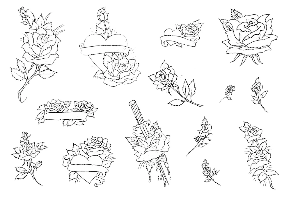 Flower tattoo sketches