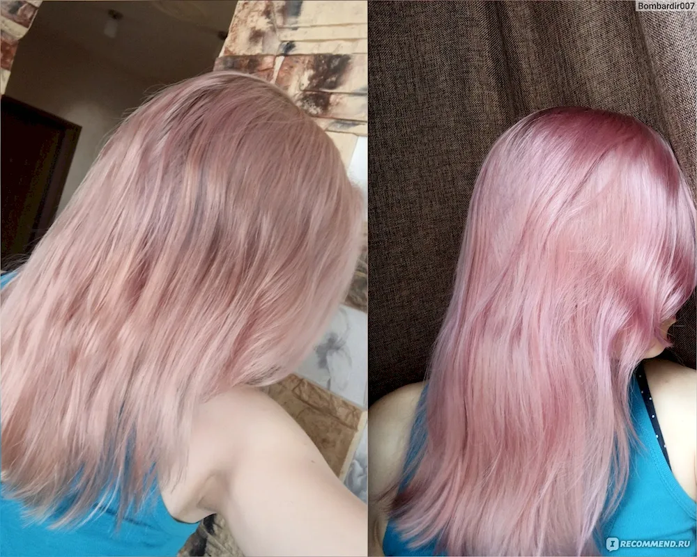 Blonde with pink strands
