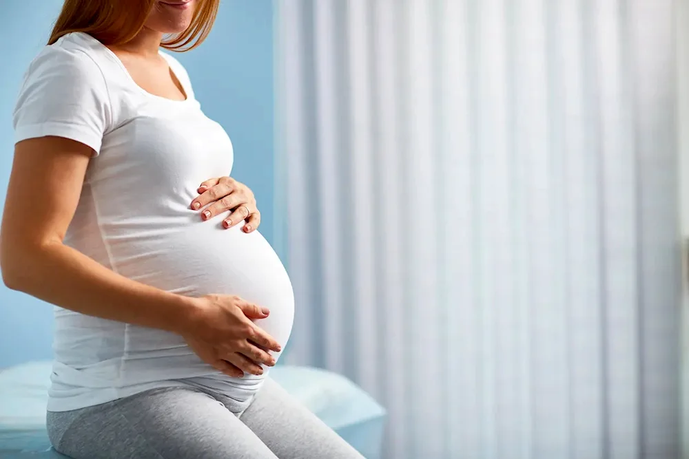 Pregnancy on white background