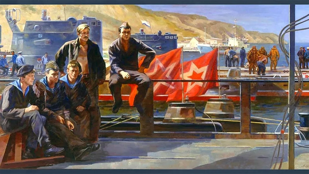 Rybchenkov Boris Fedorovich on the red square in painting