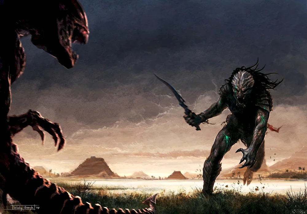 Fantasy alien vs. predator