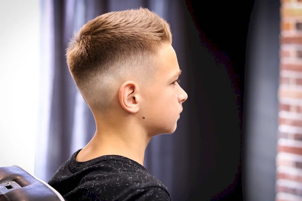 Fade semi-box haircut for boy