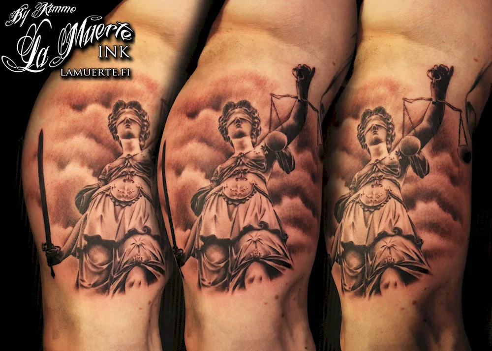 Themis the Goddess of Justice tattoo