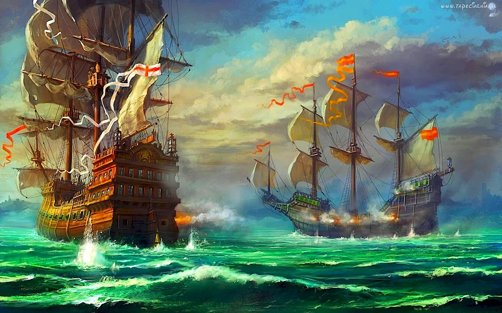 Fantasy ship Galleon