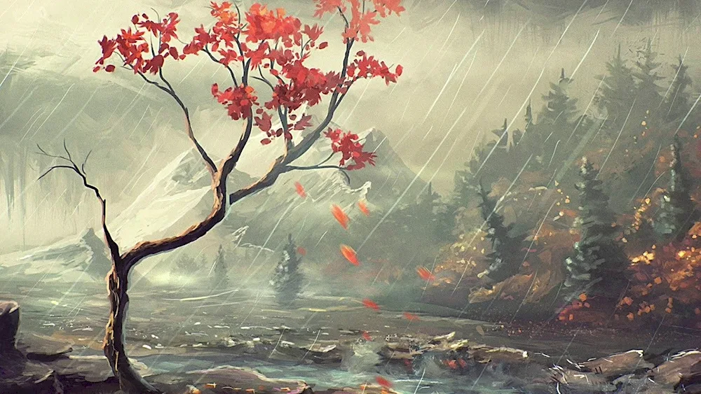 Paintings with paintbrushes and paints