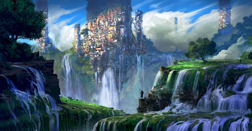 Jesse Barnes painting waterfall