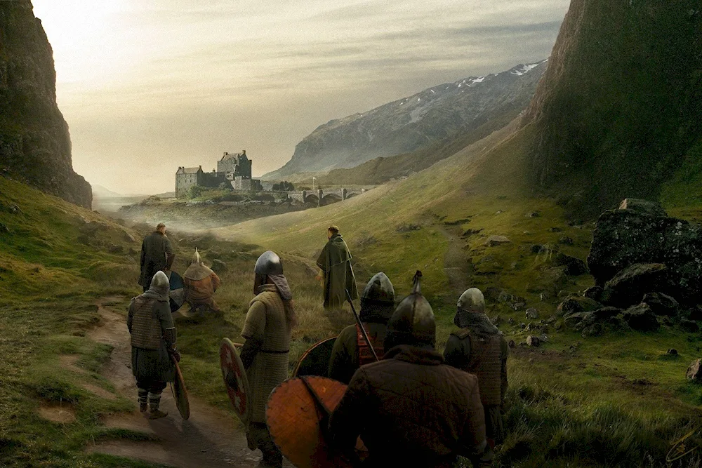 Fantasy medieval town art
