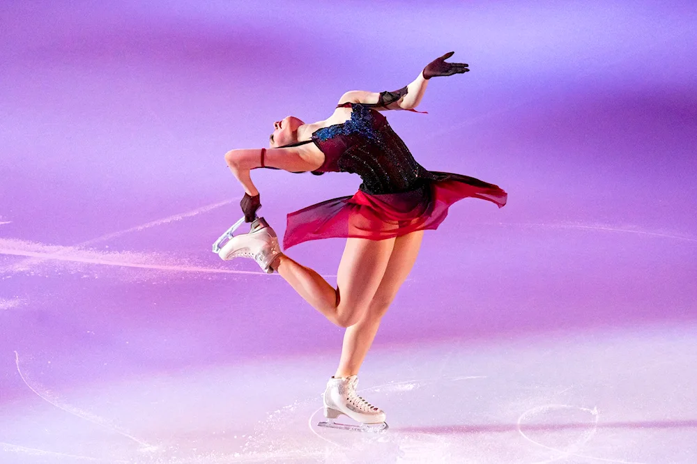 Figure skaters skating on ice