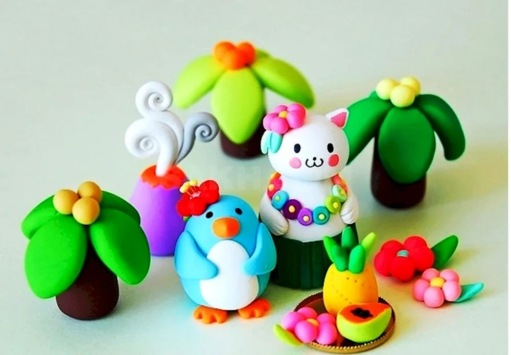 Plasticine air sculptures