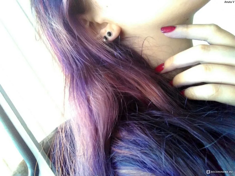 Purple tonic on blonde hair