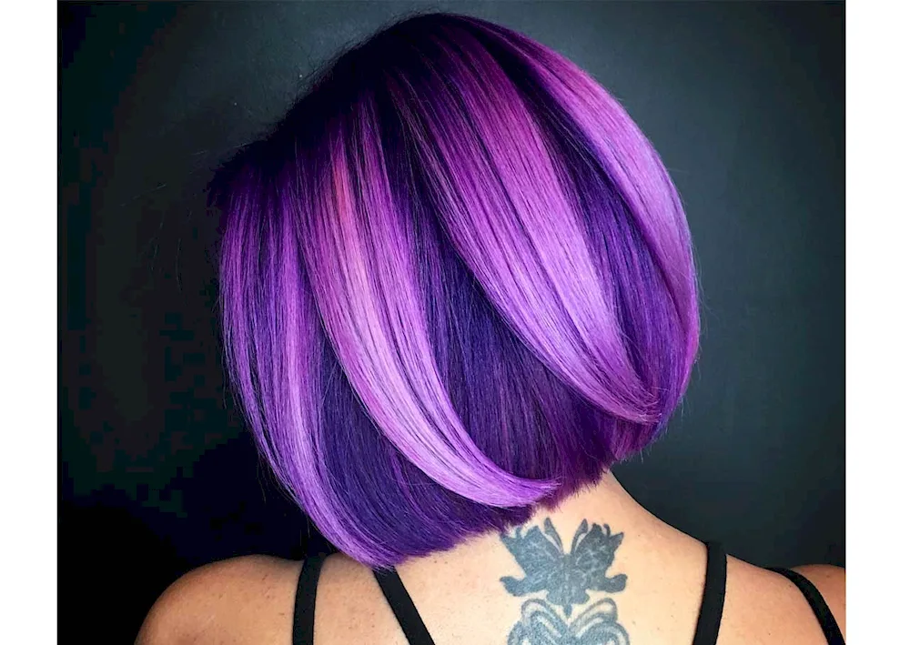 Purple ombré on a bob