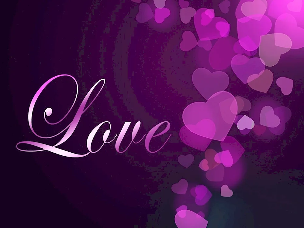 Purple heart background with hearts