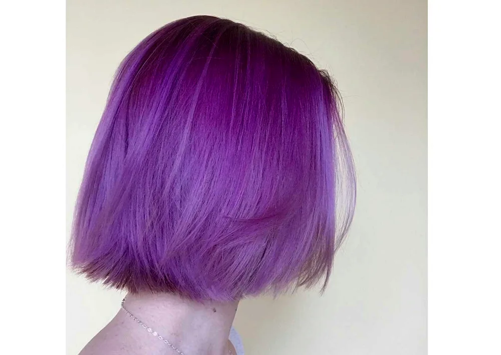 Purple hair short