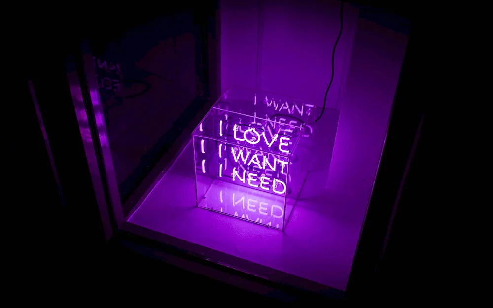 Neon lettering