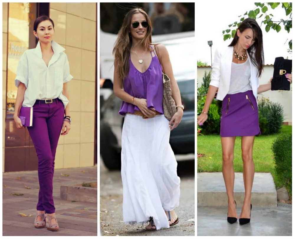 Purple with white in clothes