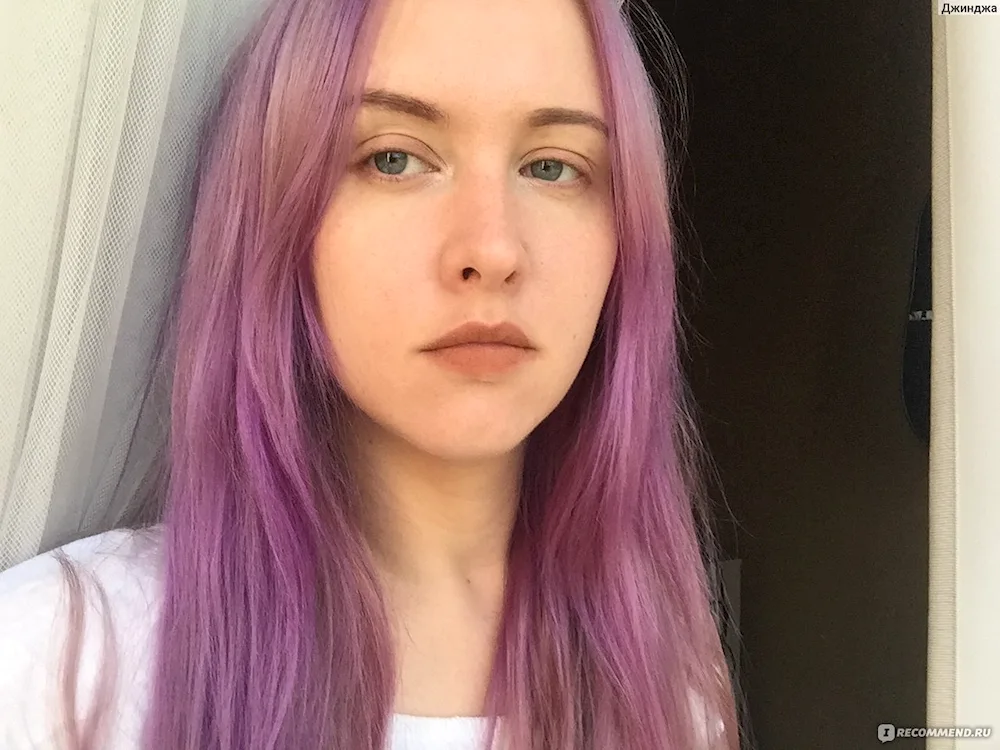 Purple tonic on dark hair without lightening