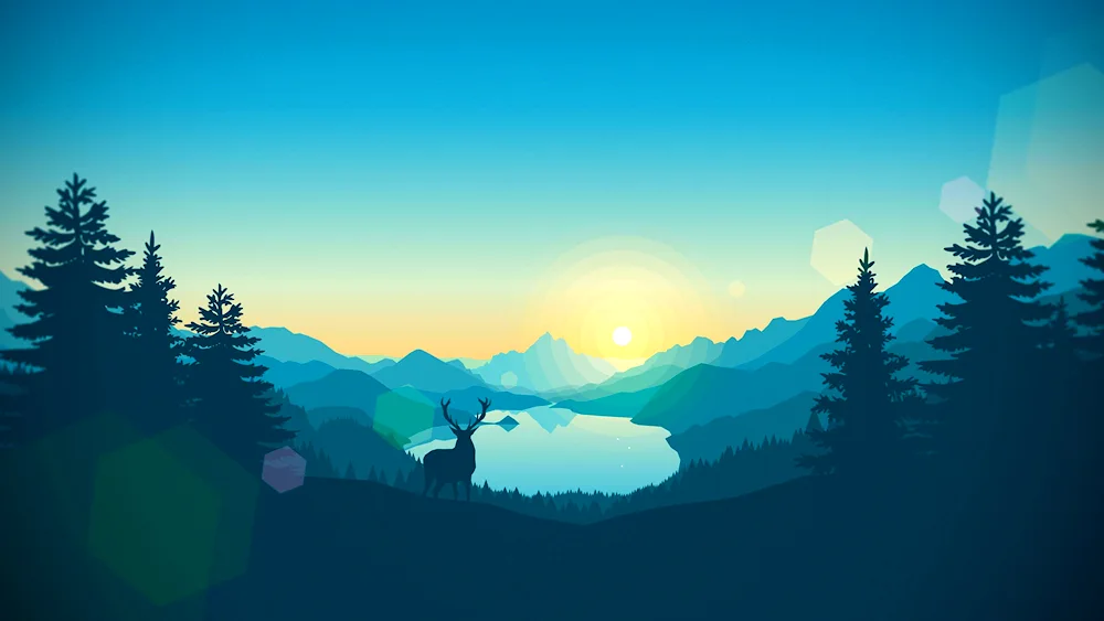 Firewatch forest river mountain
