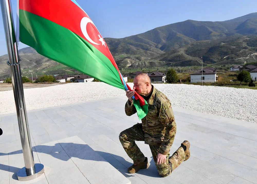 The flag of Azerbaijani Garabagh