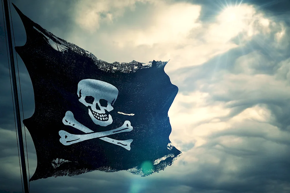 Jolly Roger flag of pirates