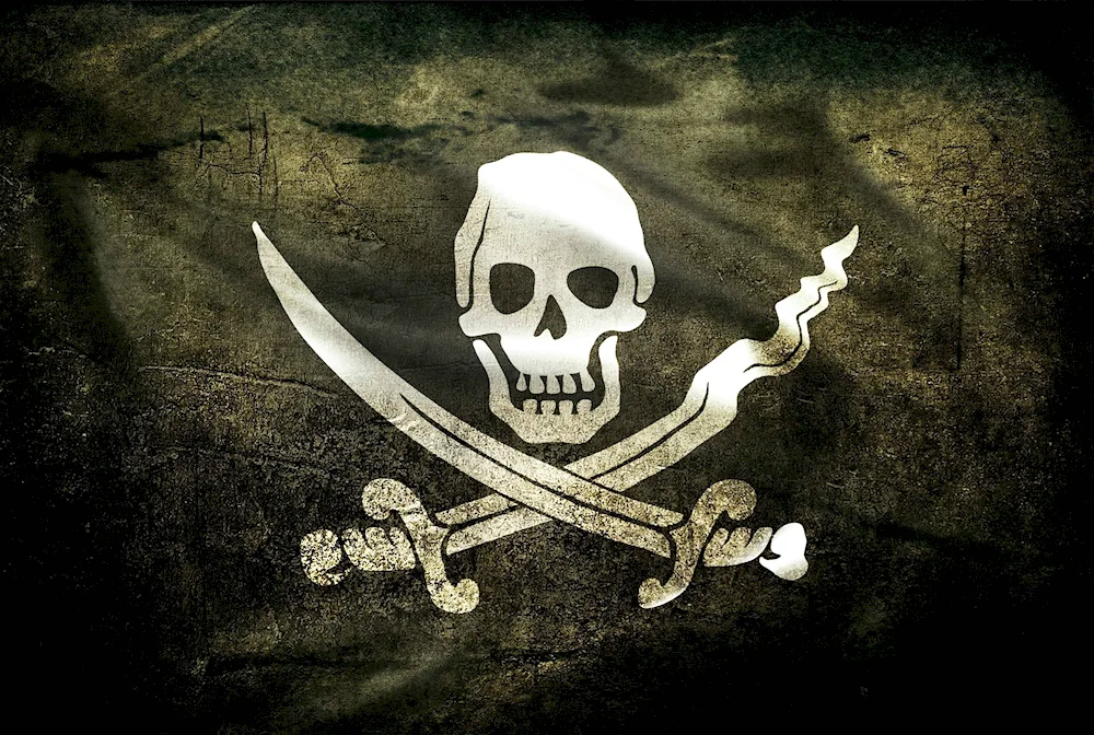 Jolly Roger flag with sabres