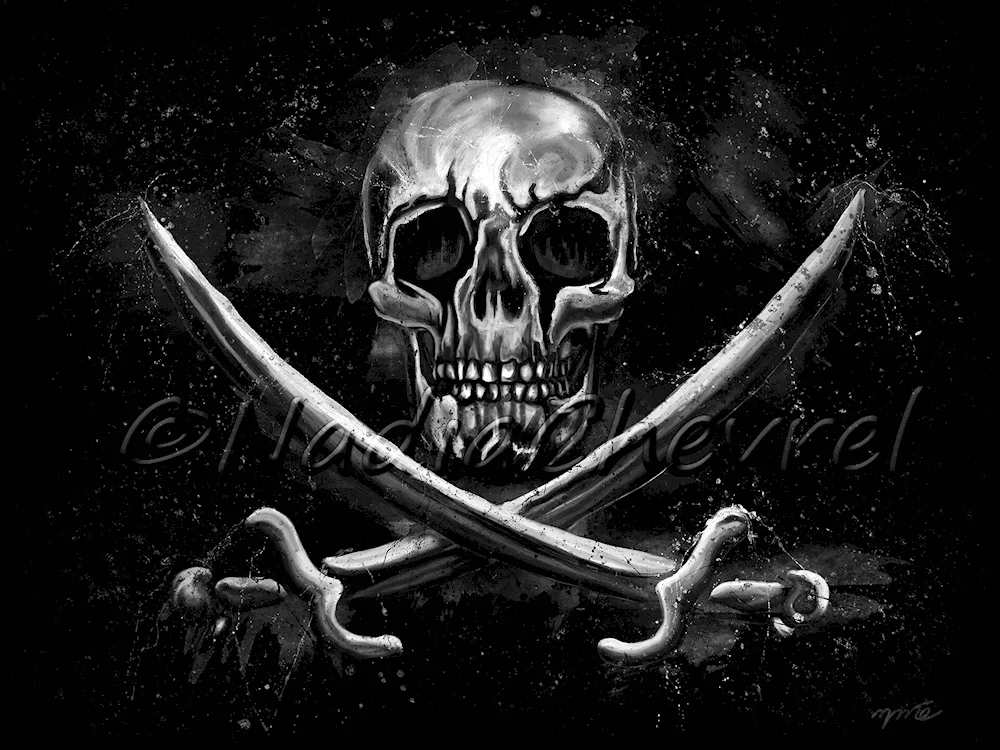 Jolly Roger flag of pirates