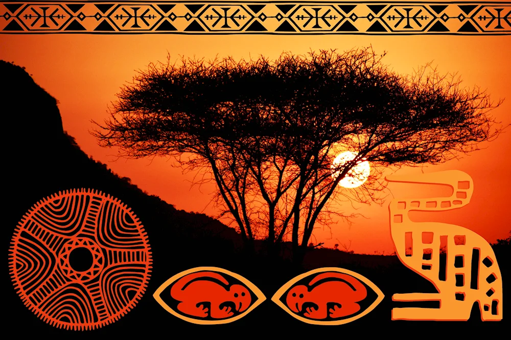 African painting Masai