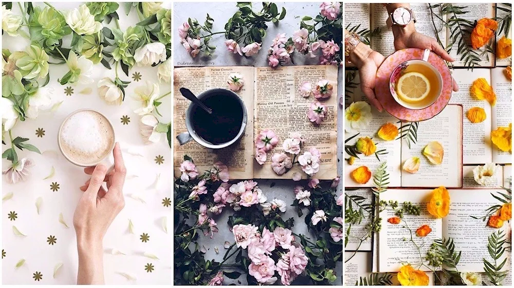 Flat lei background for Instagram