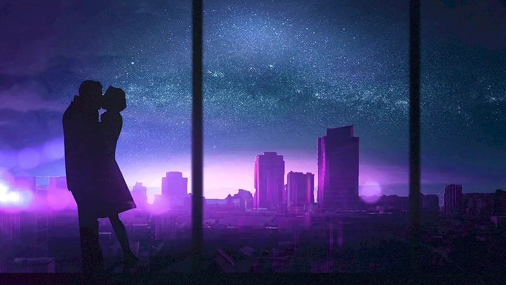 Silhouette background of the city