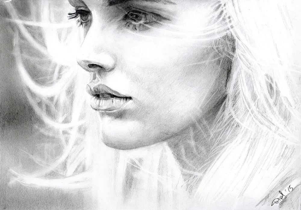 Photo of a girl pencil