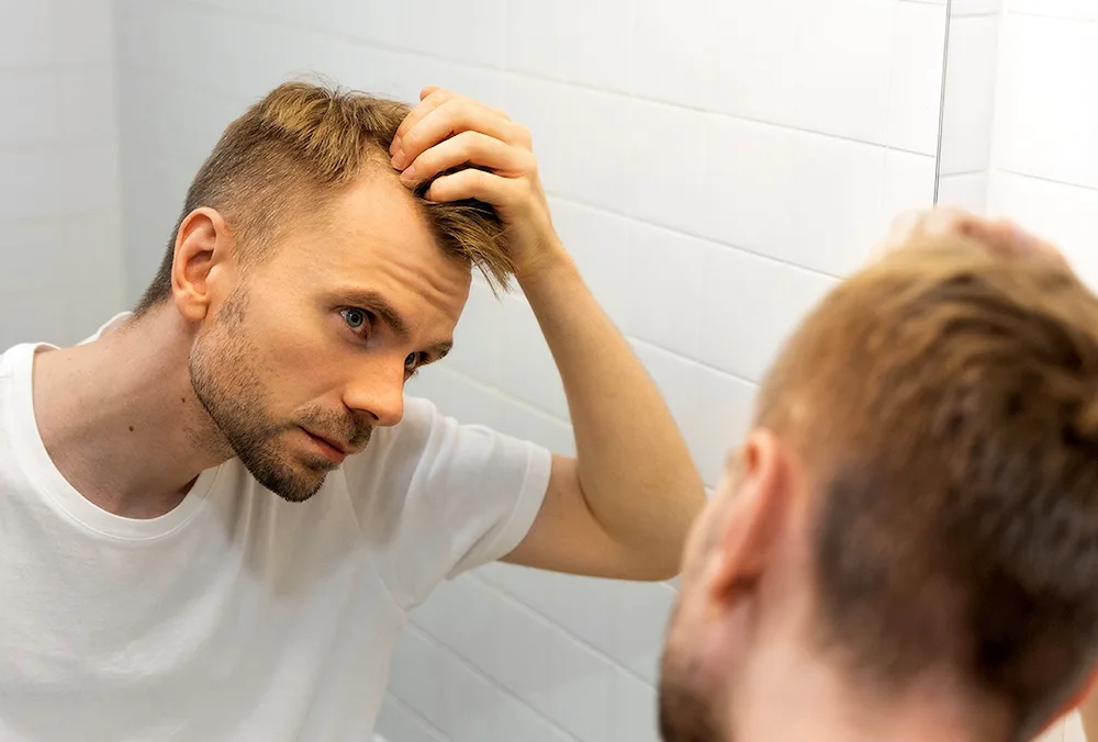 Photo of hair loss on bathtub