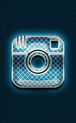 Camera on blue background