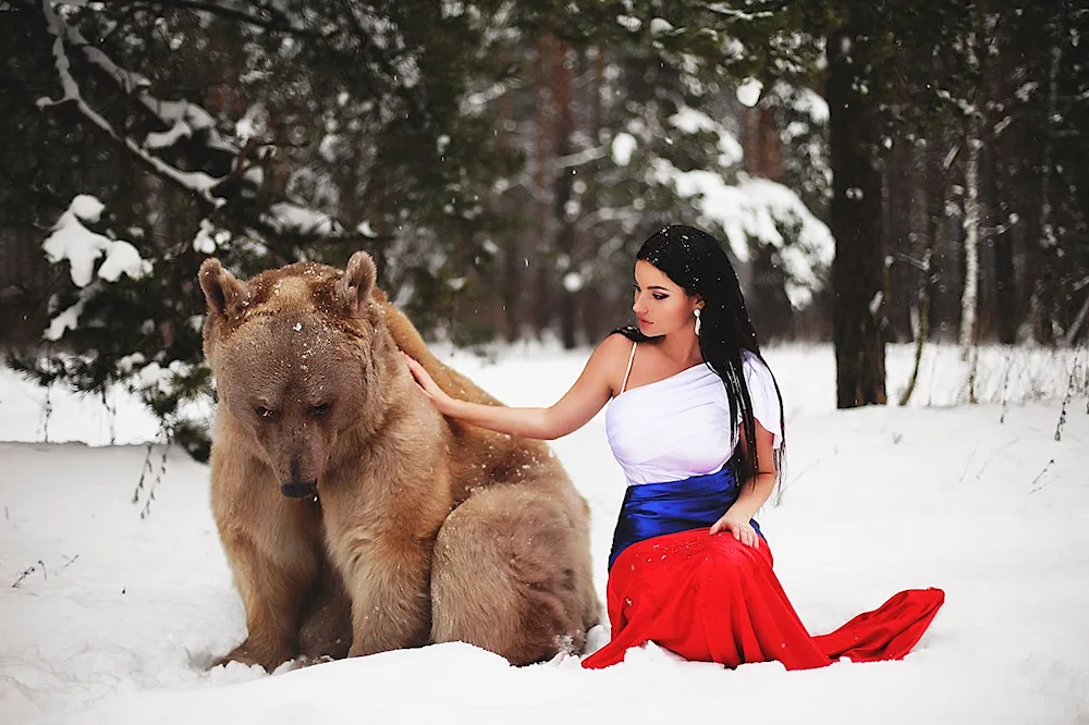 Olga Barantseva and Stepan bear