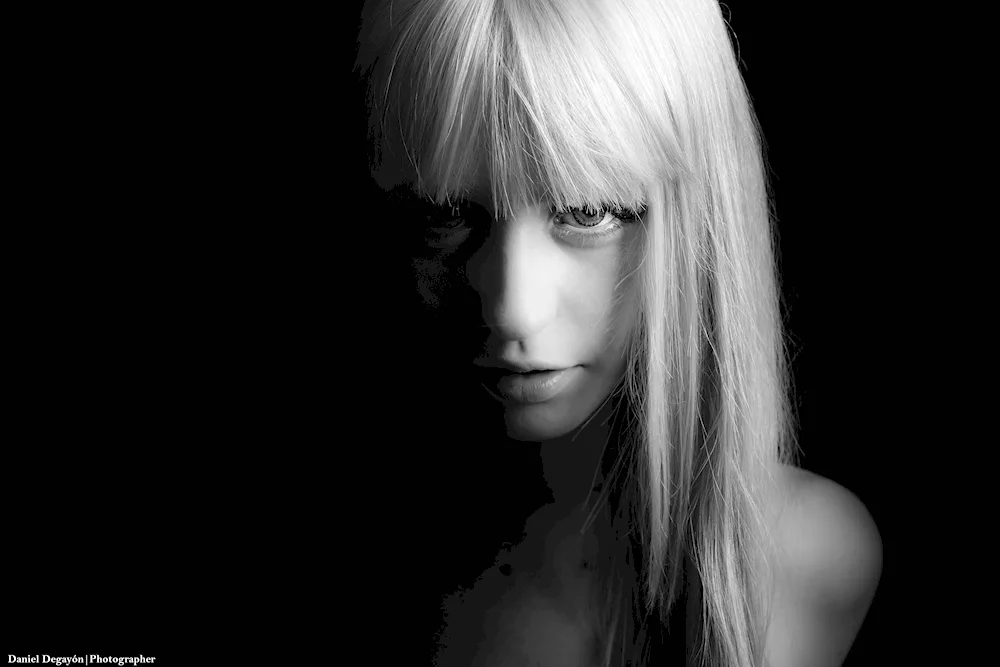 Photos on dark background light face