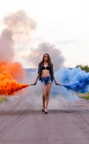 Smoke bomb photo shoot