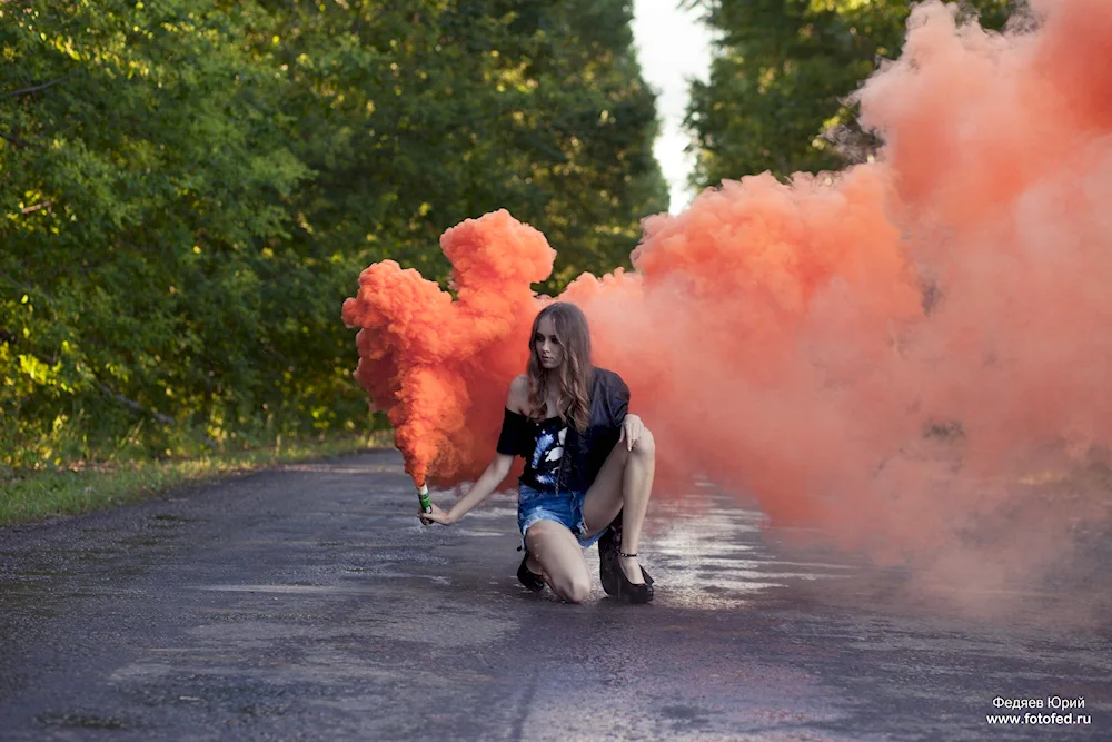 Photoshoot with smoke